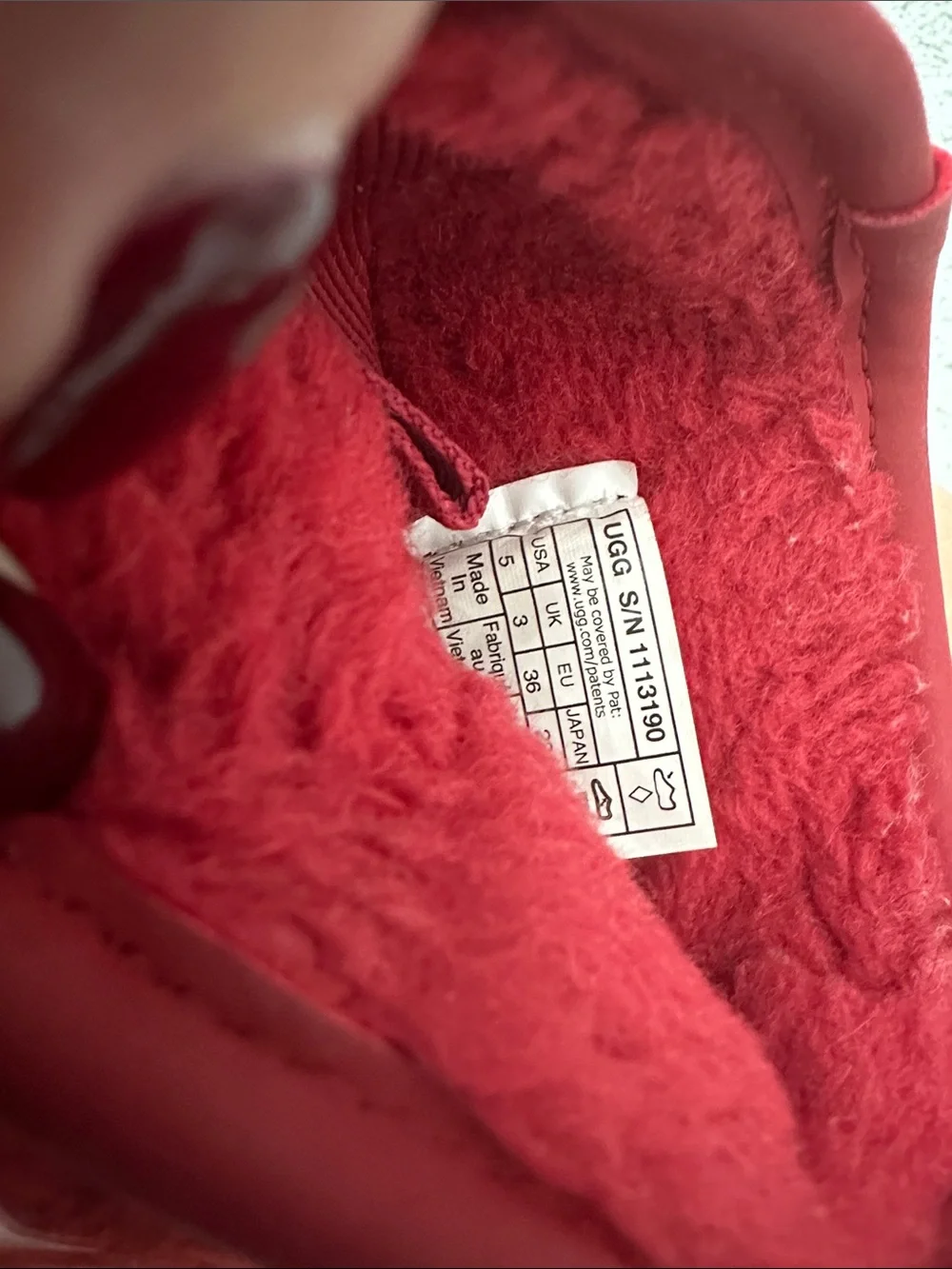 UGG Red Glossy Women’s/Kid’s Shearling Rain Boots